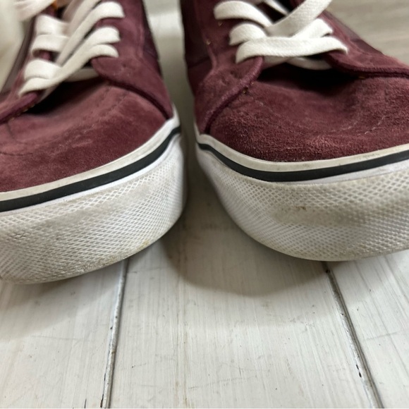 Vans Unisex Scotch-guard Burgundy and Orange High-Top Sneakers - Picture 5 of 6